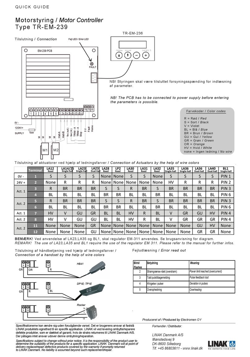 Linak TR-EM-239 quick guide