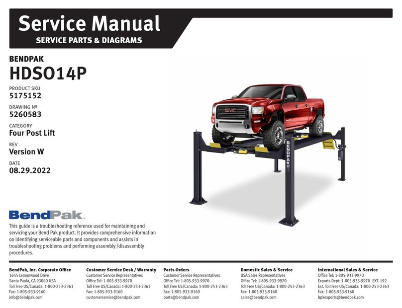 Bend-Pak HDSO-14P User manual