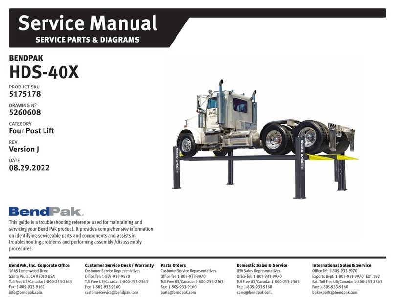 Bend-Pak HDS-40X User manual Bend-Pak HDS-40X User manual