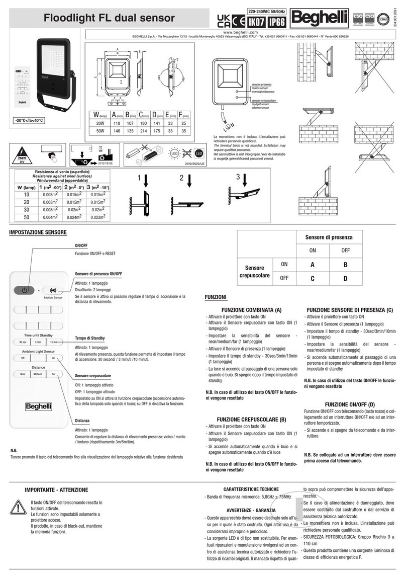 Beghelli FL dual sensor F70/400 User manual