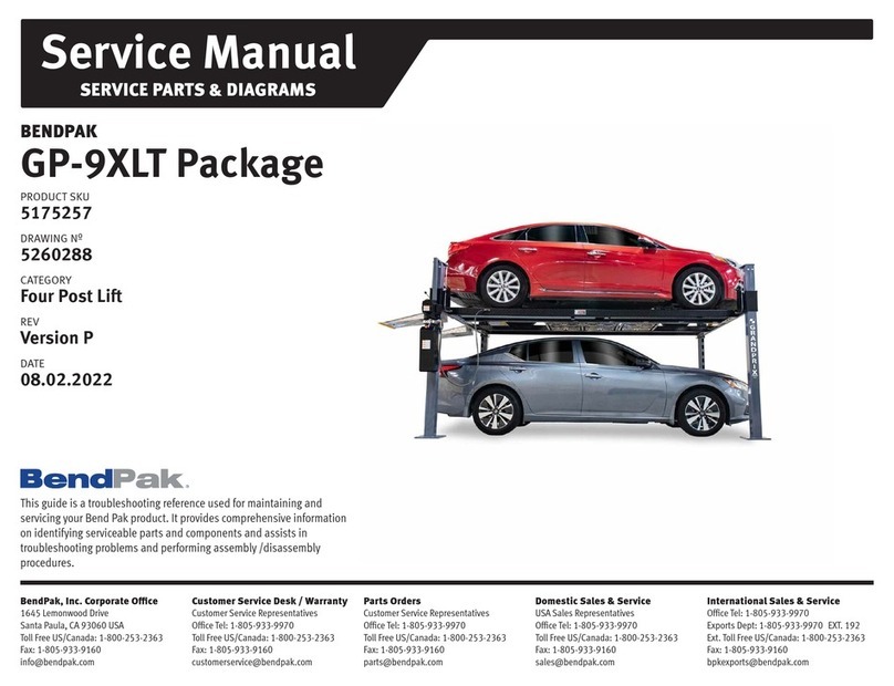 Bend-Pak GP-9XLT Package Service manual