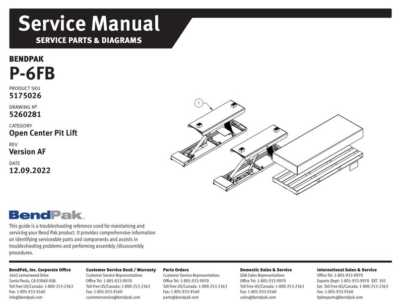 Bend-Pak P-6FB Service manual