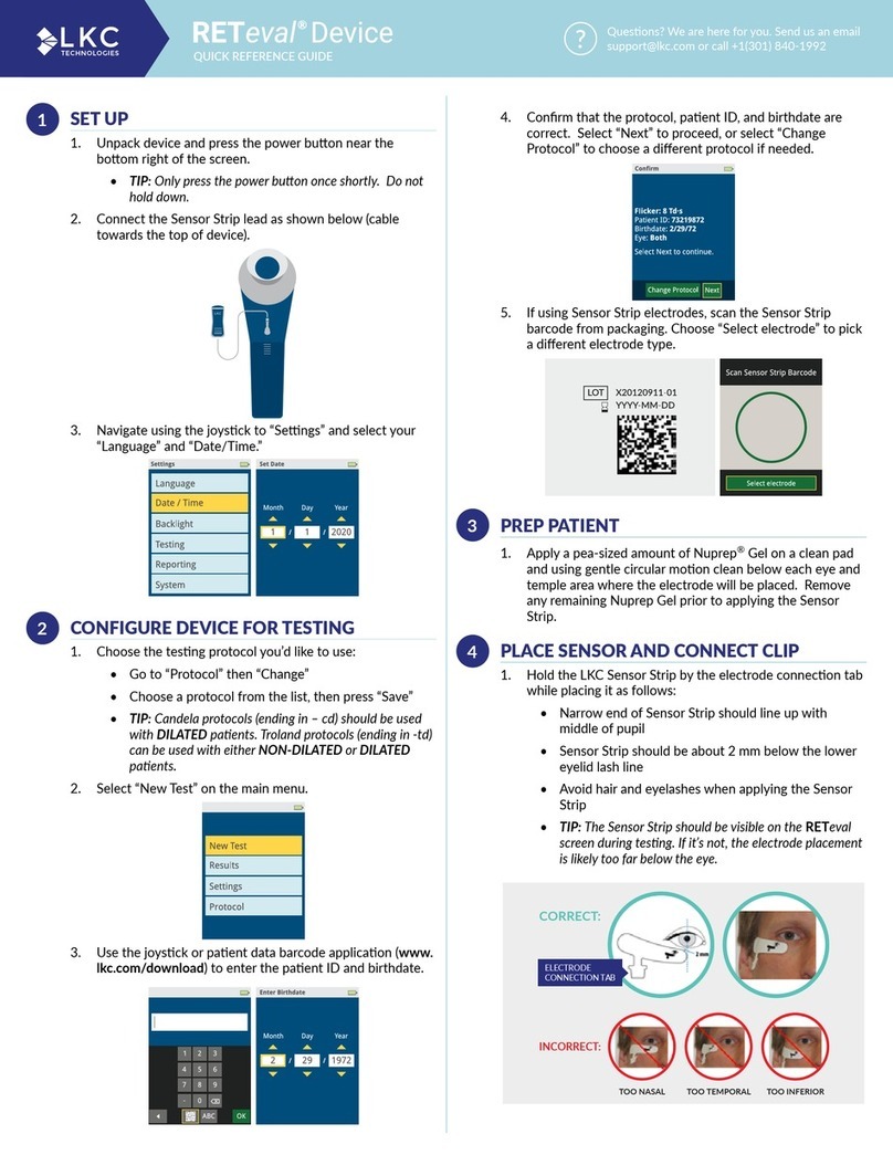 LKC TECHNOLOGIES RETeval Quick reference guide