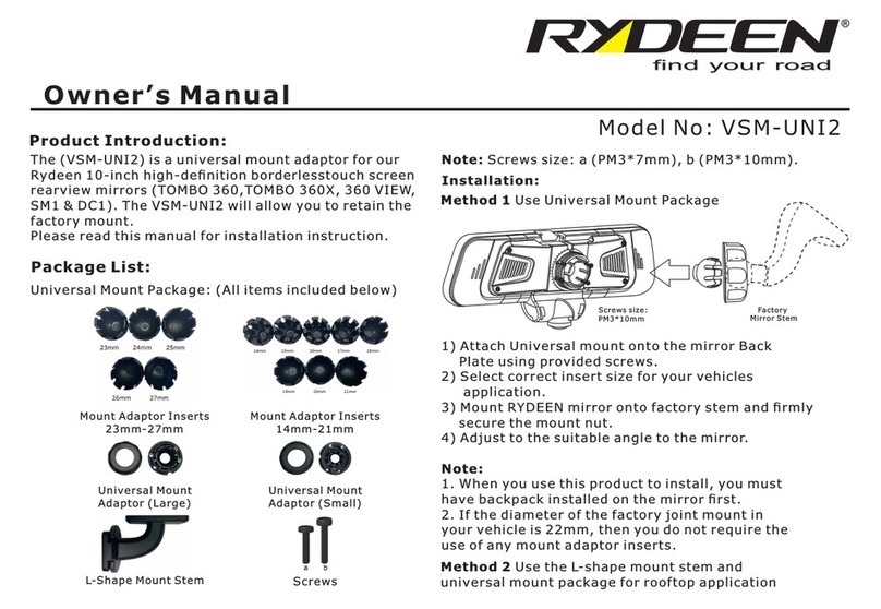 Rydeen VSM-UNI2 owner's manual