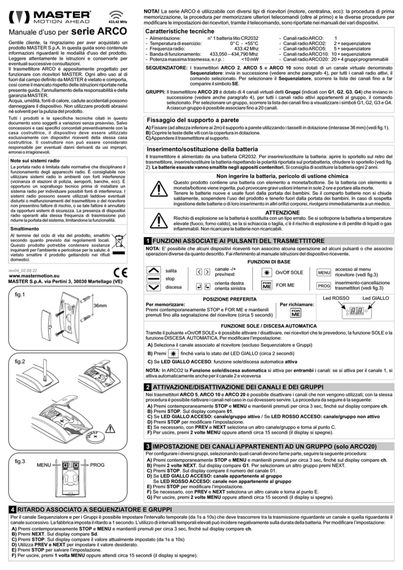 Master ARCO Series User manual