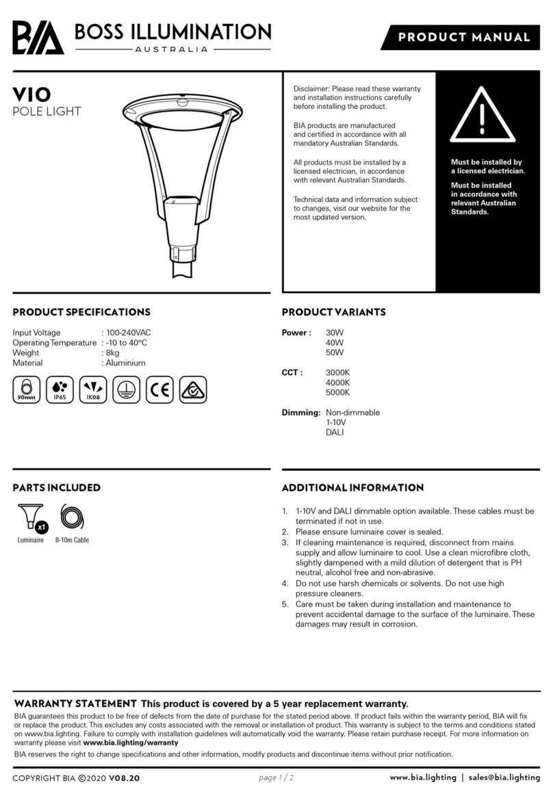 BOSS ILLUMINATION VIO product manual BOSS ILLUMINATION VIO product manual