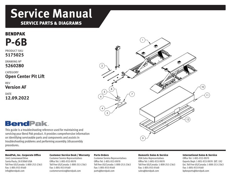Bend-Pak P-6B User manual