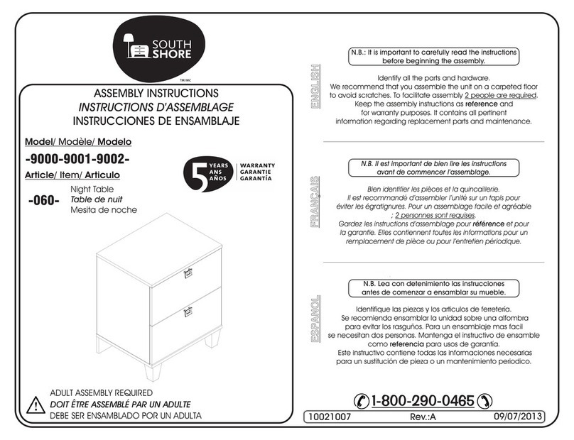 SouthShore 9000-060 Assembly instructions SouthShore 9000-060 Assembly instructions