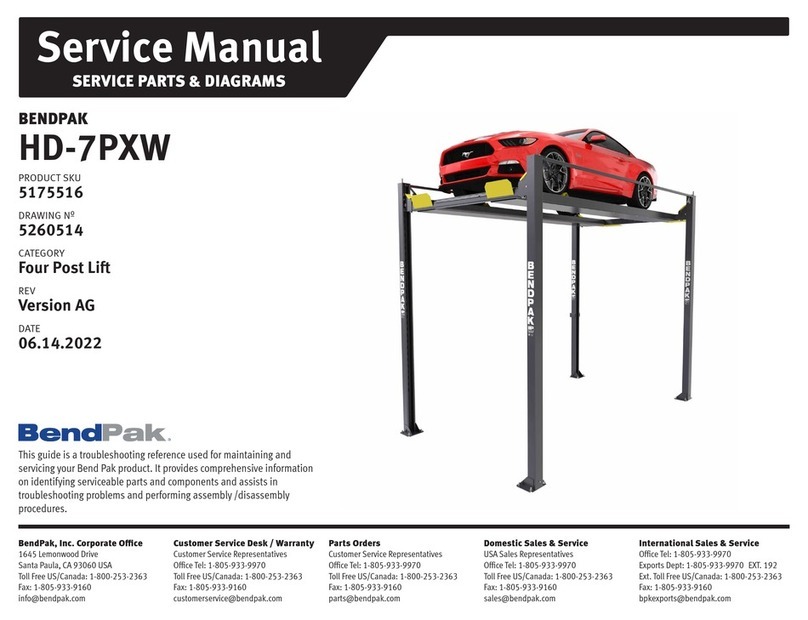 Bend-Pak HD-7PXW User manual