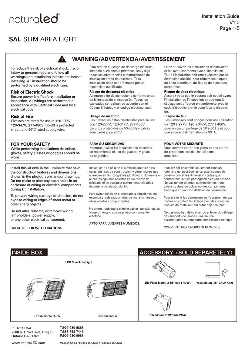 NA SAL SLIM AREA LIGHT installation guide