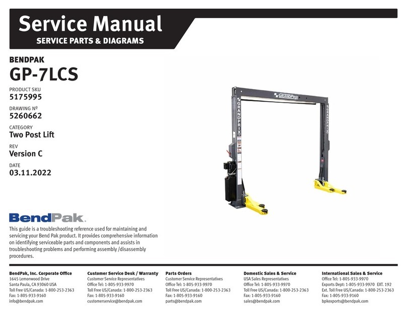Bend-Pak GP-7LCS Service manual