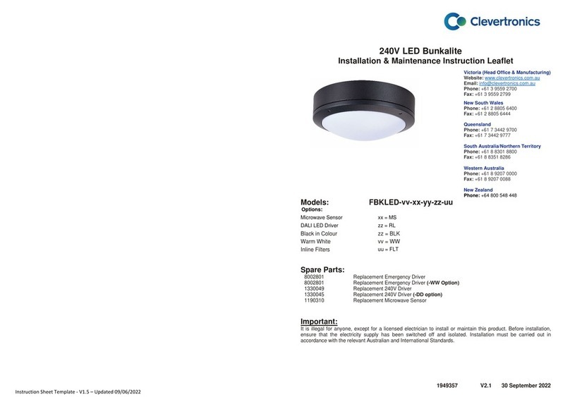 Clevertronics FBKLED Series Installation and operating instructions