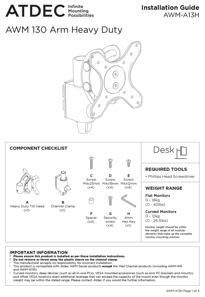 Atdec AWM-A13H User manual Atdec AWM-A13H User manual