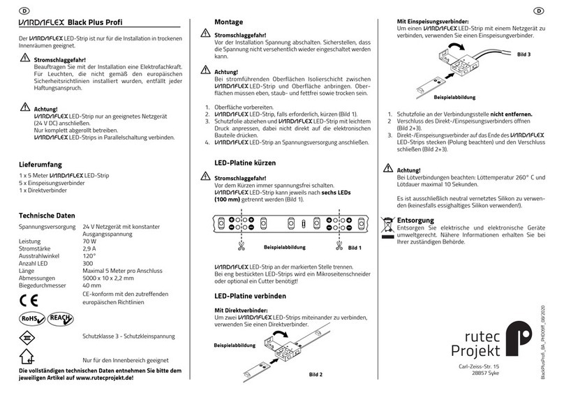 RUTEC VARDAFLEX Black Plus Profi quick start guide