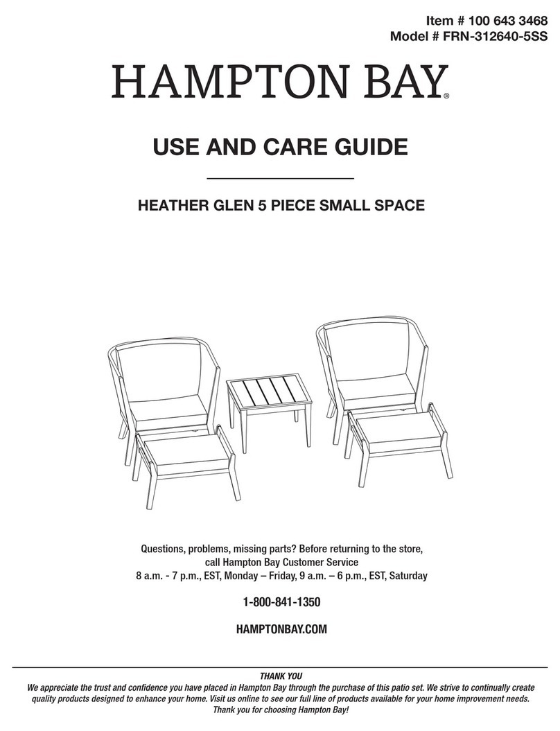 HAMPTON BAY HEATHER GLEN FRN-312640-5S Use and care guide