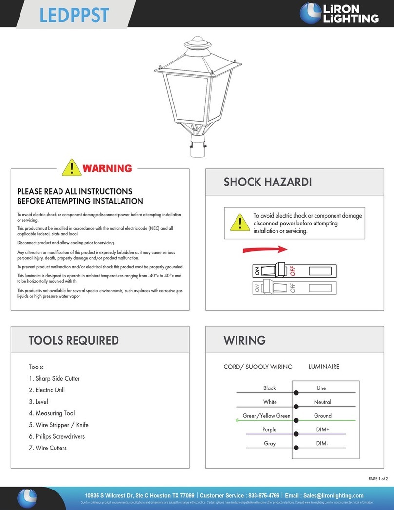LiRON LiGHTING LEDPPST quick start guide