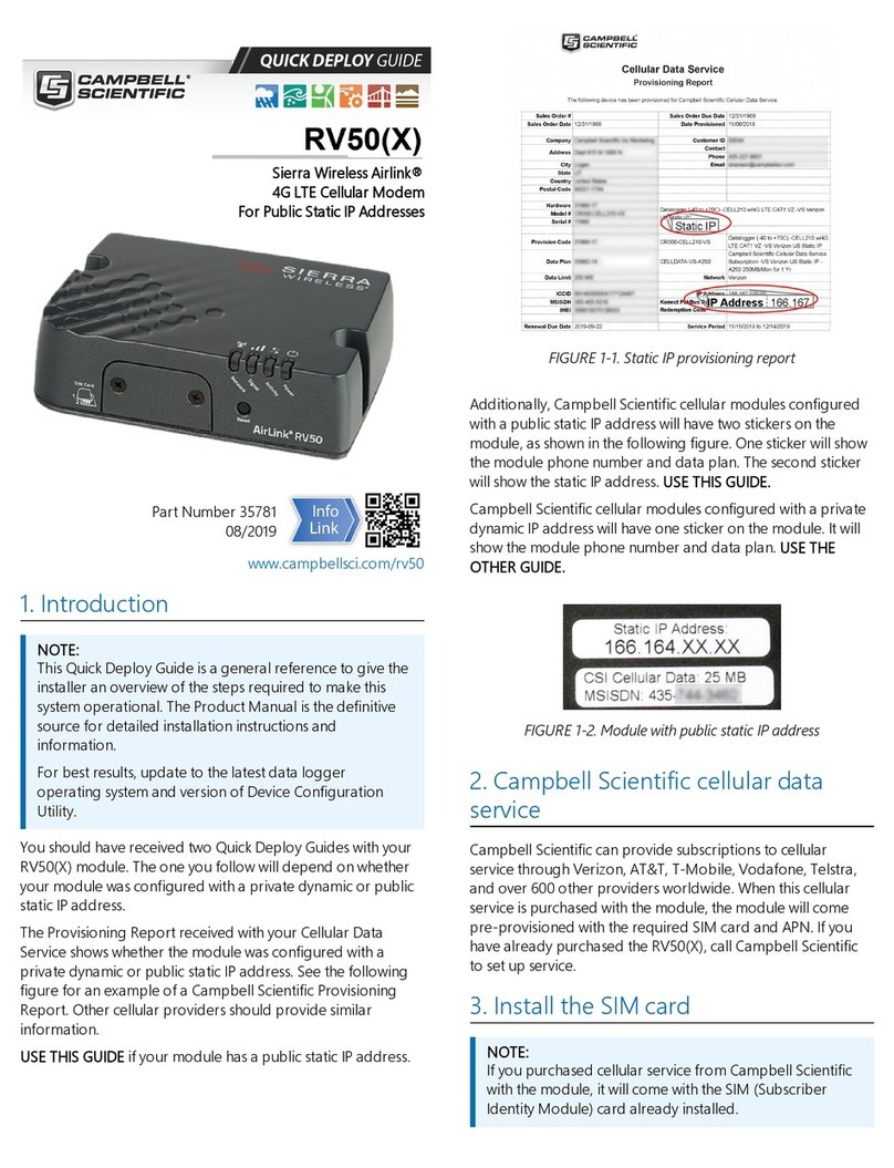 Campbell Sierra Wireless AirLink RV50 Quick Deploy Guide