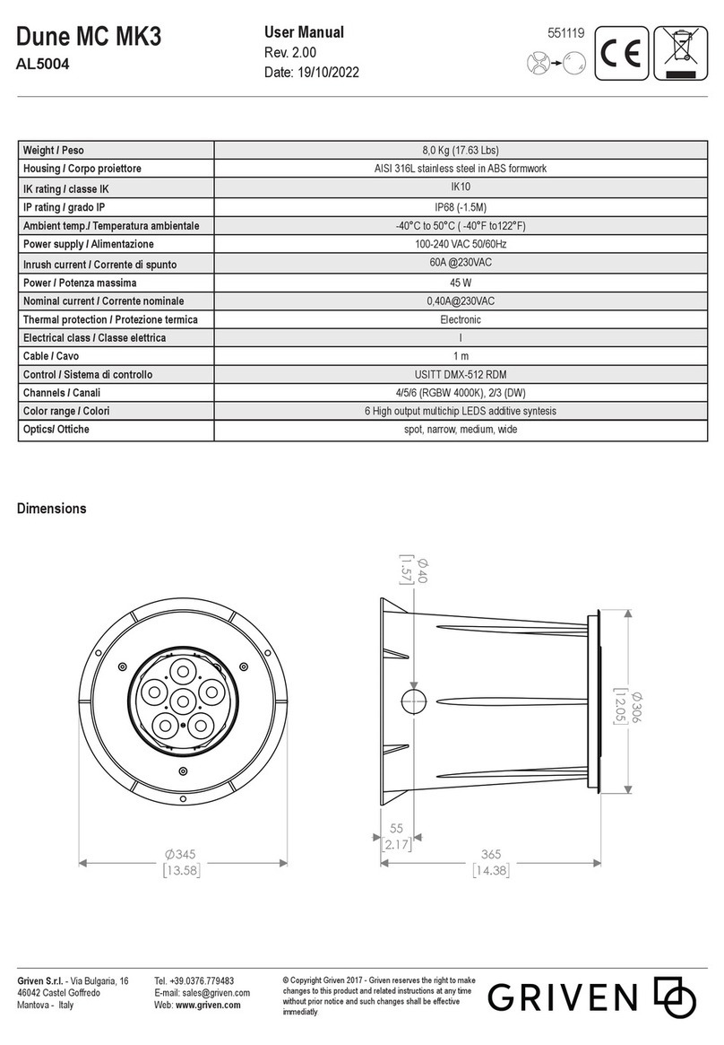 Griven Dune MC MK3 user manual