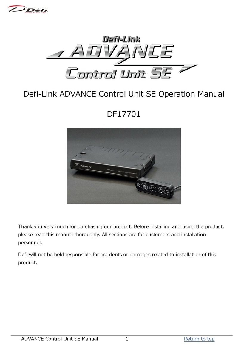 Defi Defi-Link ADVANCE DF17701 User manual
