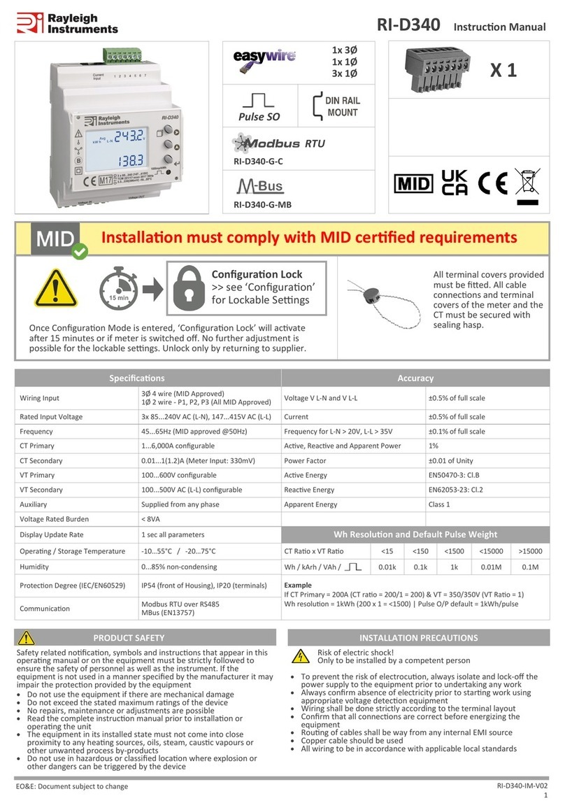 Rayleigh Instruments RI-D340 instruction manual Rayleigh Instruments RI-D340 instruction manual