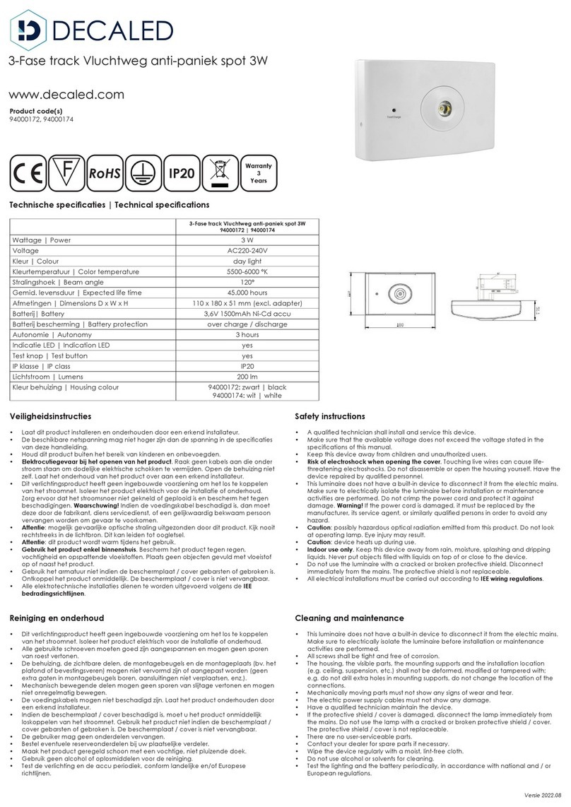 DecaLED 94000172 manual DecaLED 94000172 manual