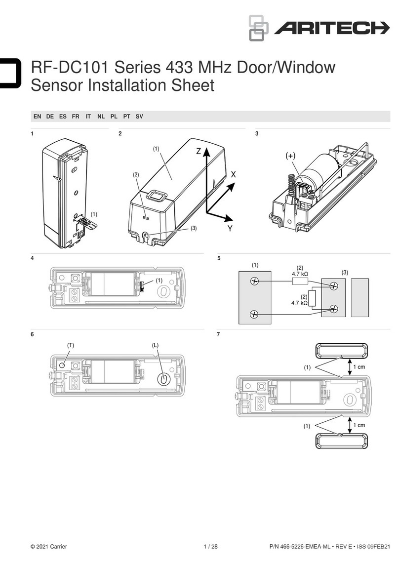 Aritech RF-DC101 Series Installation sheet