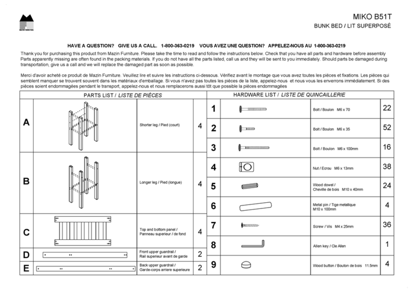 MAZIN FURNITURE MIKO B51T Assembly instructions MAZIN FURNITURE MIKO B51T Assembly instructions