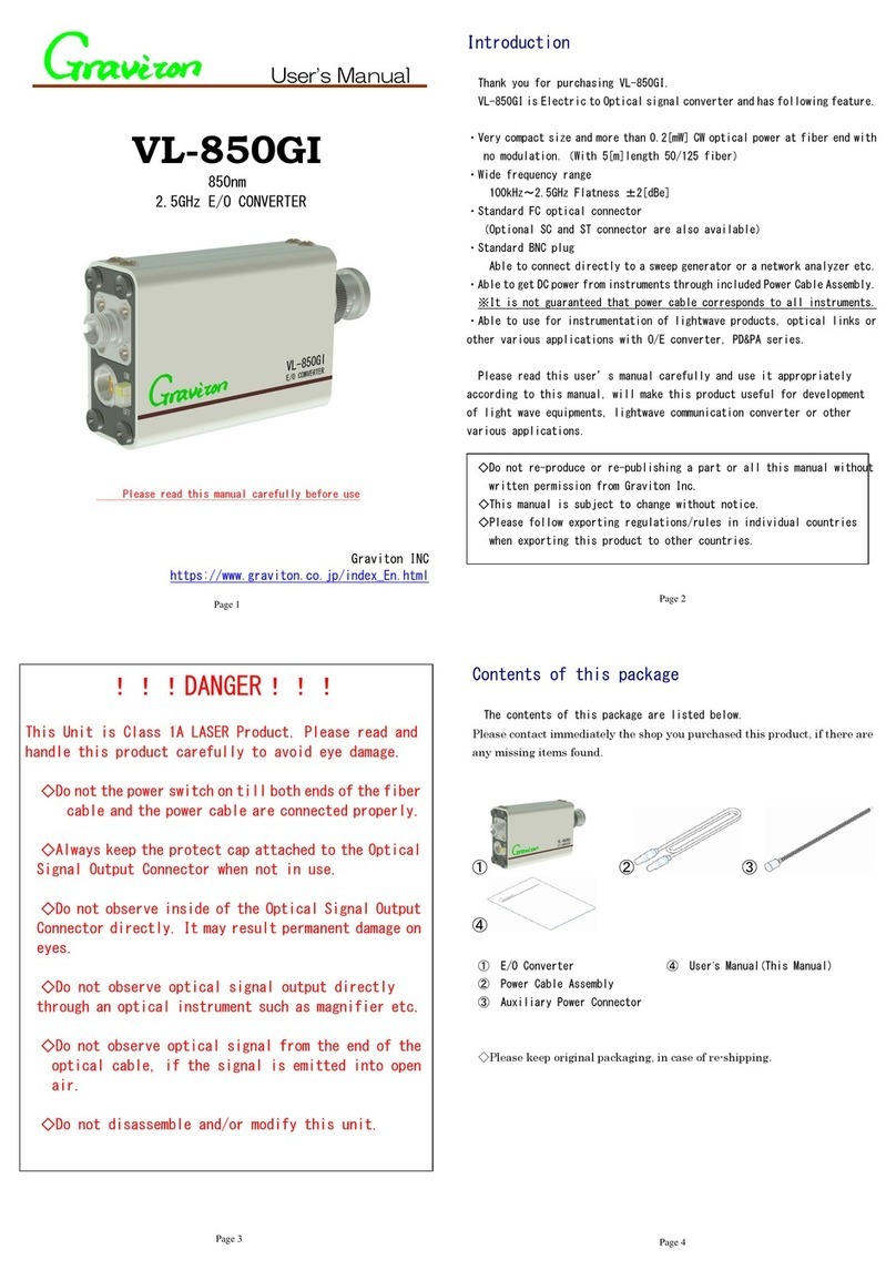 Graviton VL-850GI user manual Graviton VL-850GI user manual