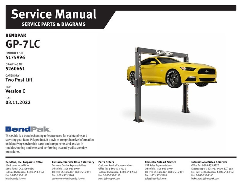 Bend-Pak GP-7LC Service manual