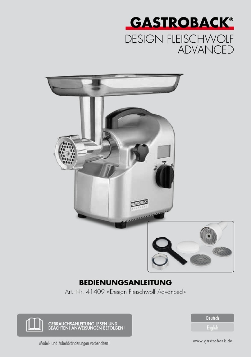 Gastroback Design Mincer Advanced User manual