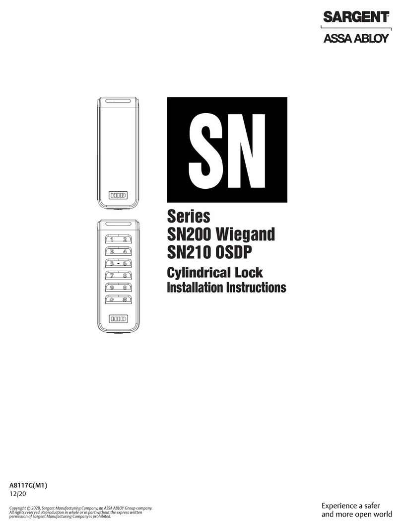 Sargent ASSA ABLOY SN Series installation instructions