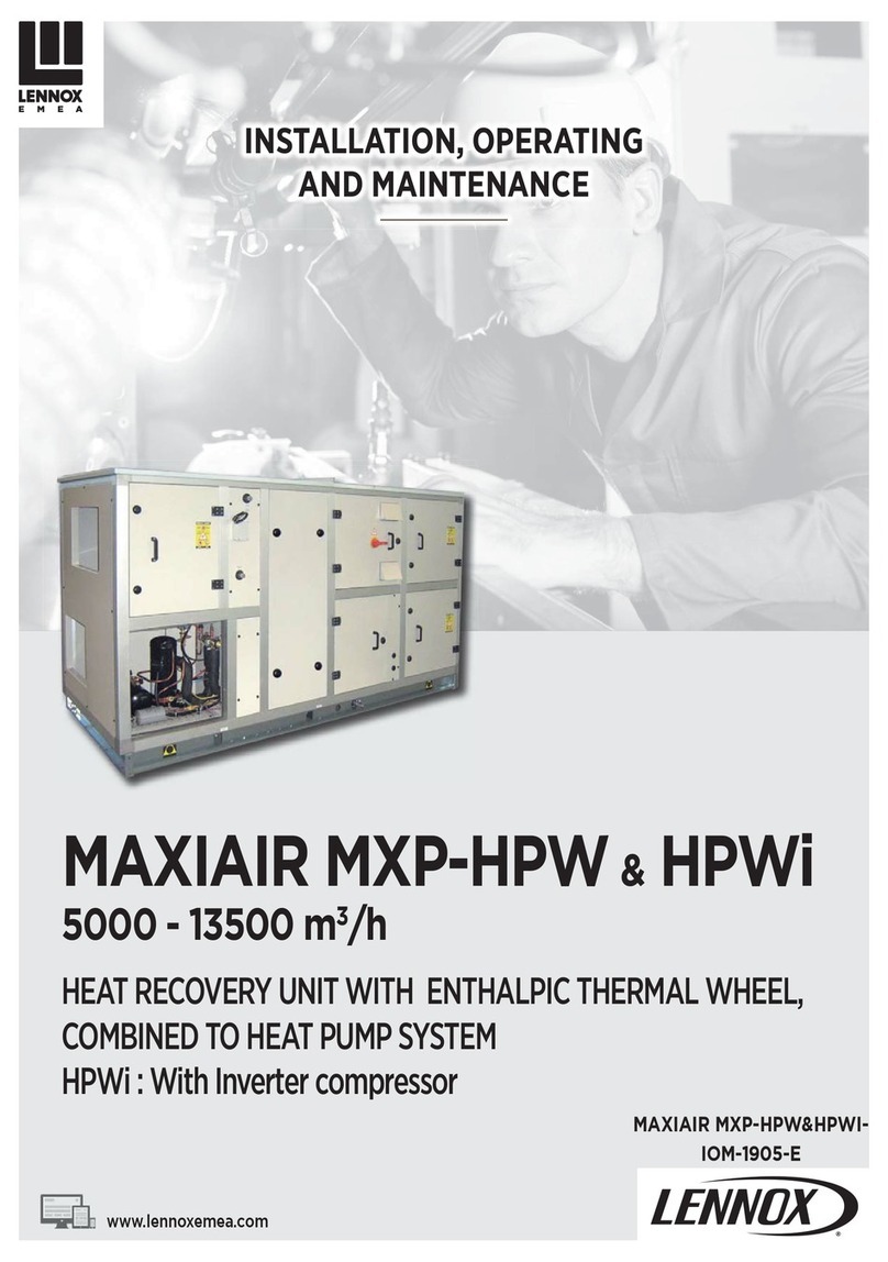 Lennox EMEA MAXIAIR MXP-HPW Installation, operating and maintenance guide