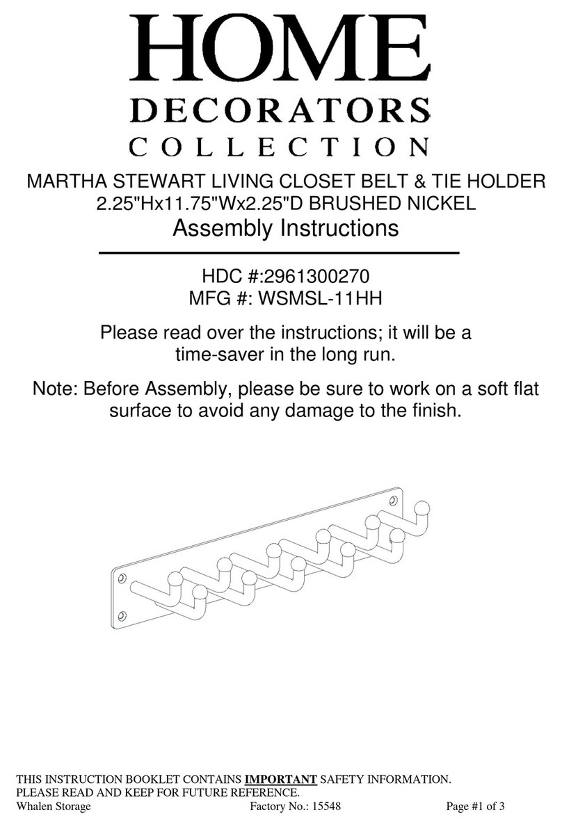 Home Decorators Collection WSMSL-11HH Assembly instructions
