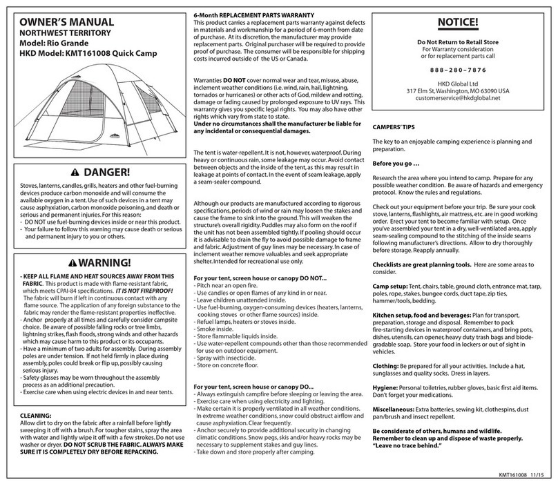 Northwest Territory Rio Grande owner's manual