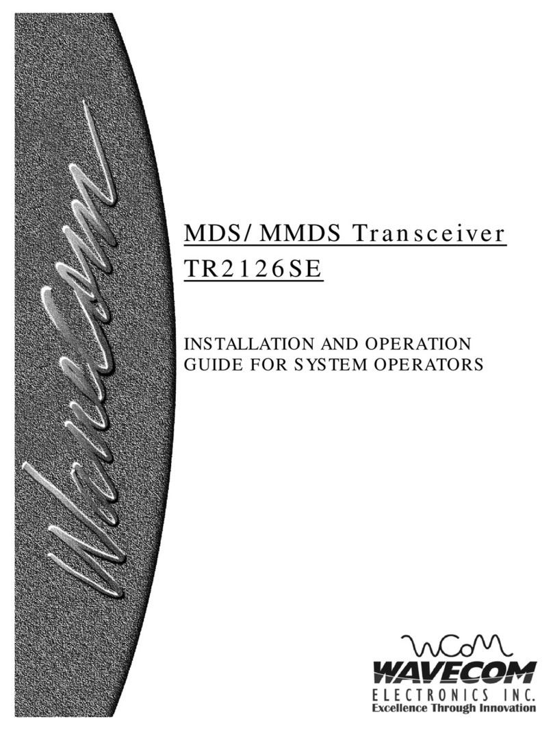 Wavecom TR2126SE Installation and operation guide