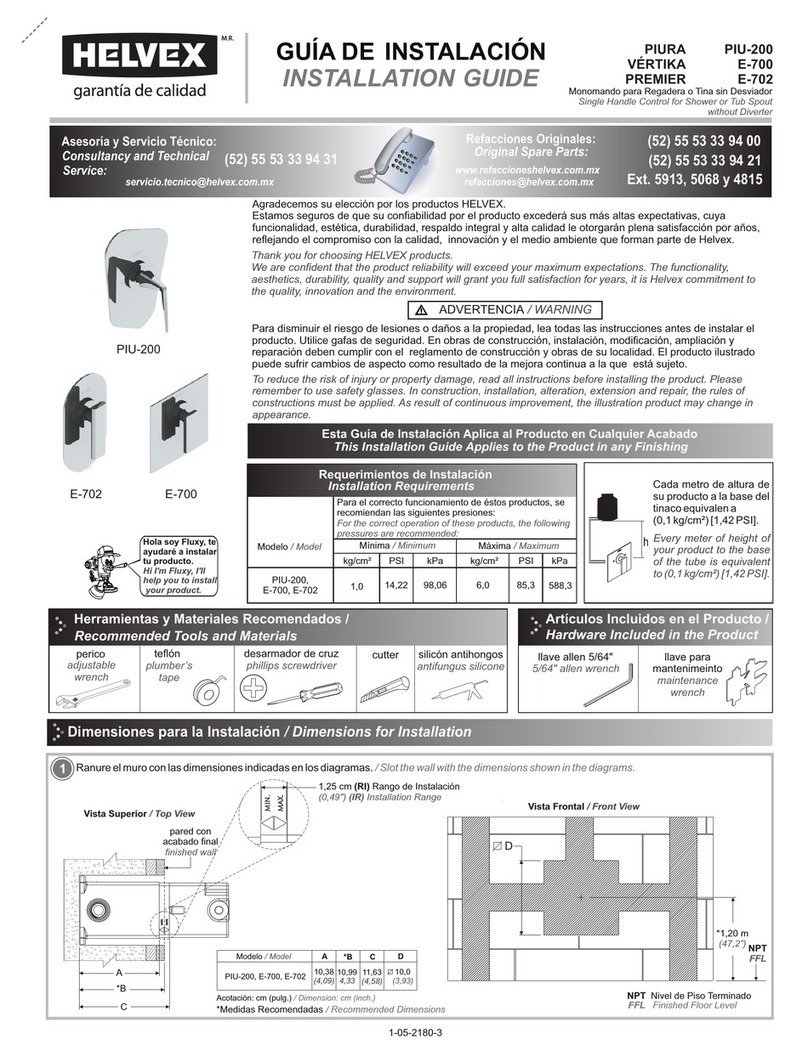Helvex PIURA PIU-200 installation guide