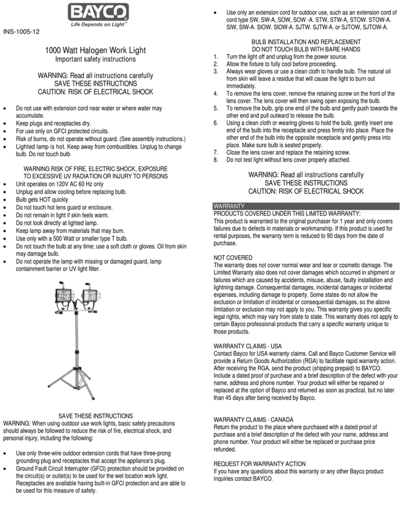 Bayco INS-1005-12 User manual