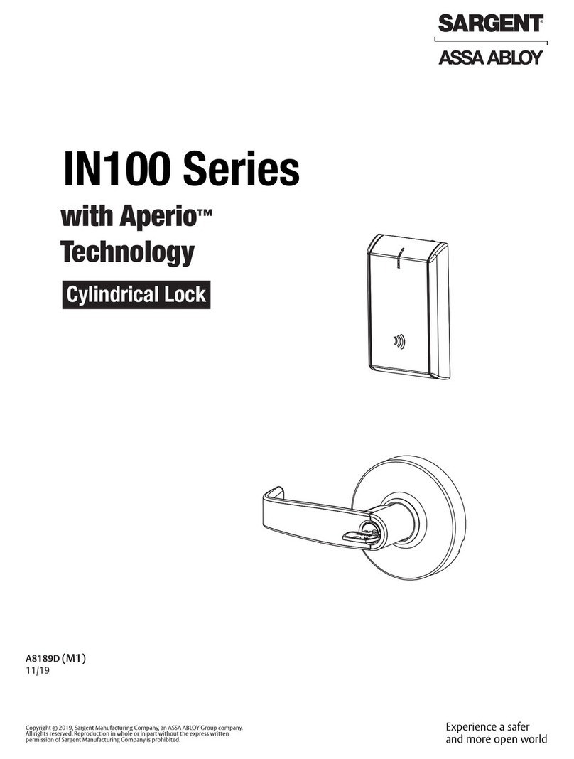 Sargent IN100 installation instructions