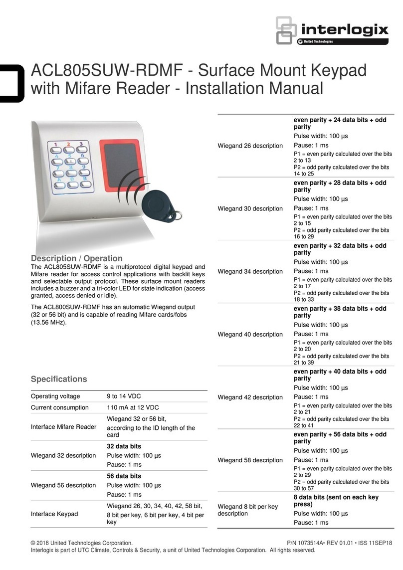 United Technologies interlogix ACL805SUW-RDMF User manual