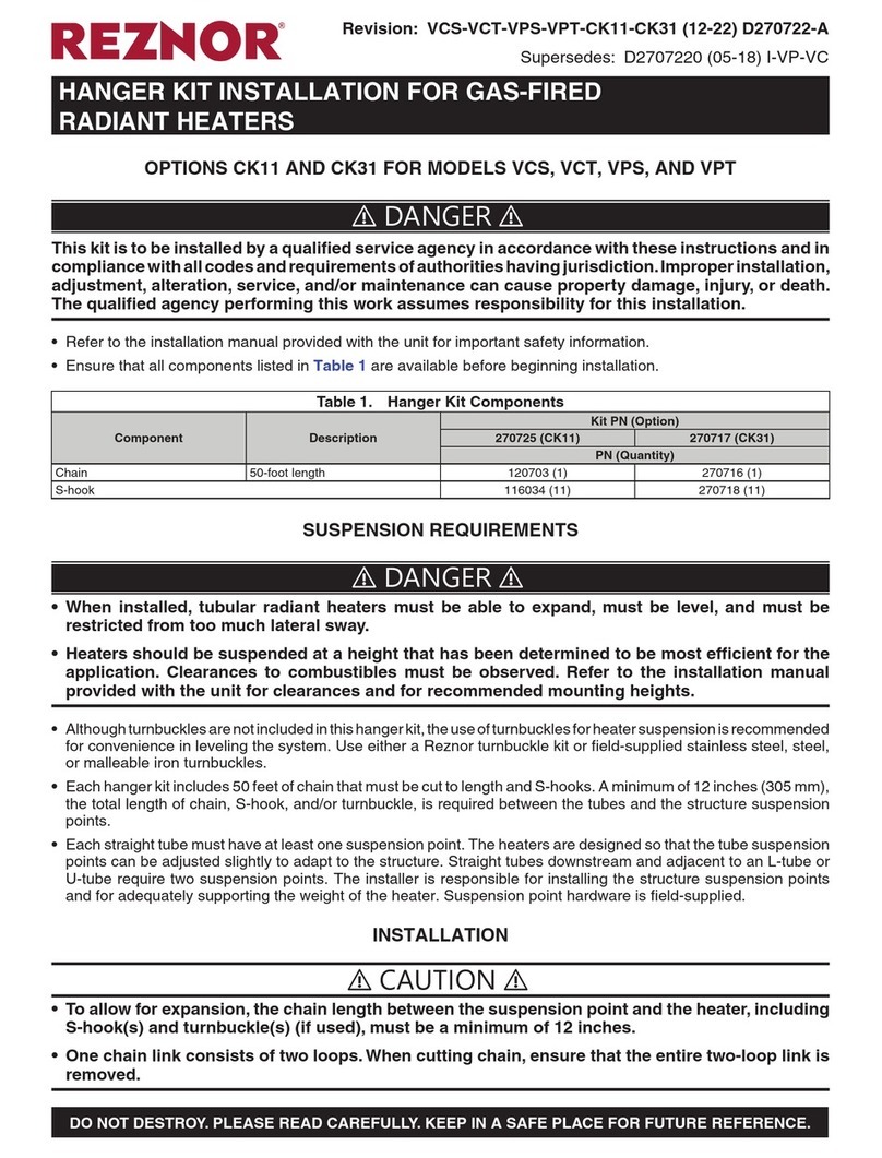 Reznor CK11 User manual