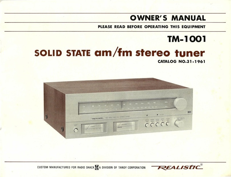 Tandy Radio Shack Realistic TM-1001 User manual