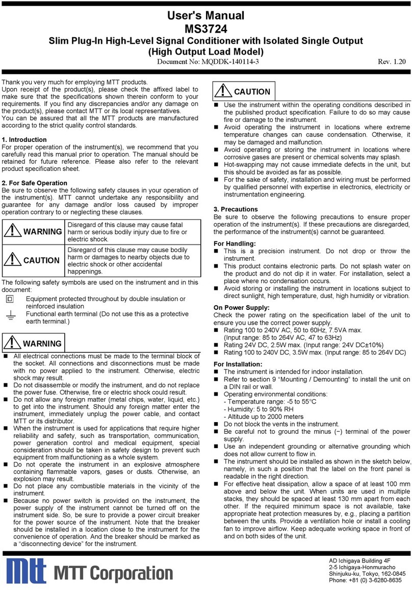 MTT MS3705 user manual