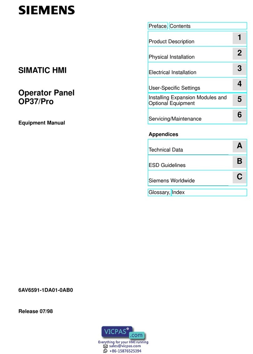 Siemens SIMATIC HMI OP37/Pro Technical Document
