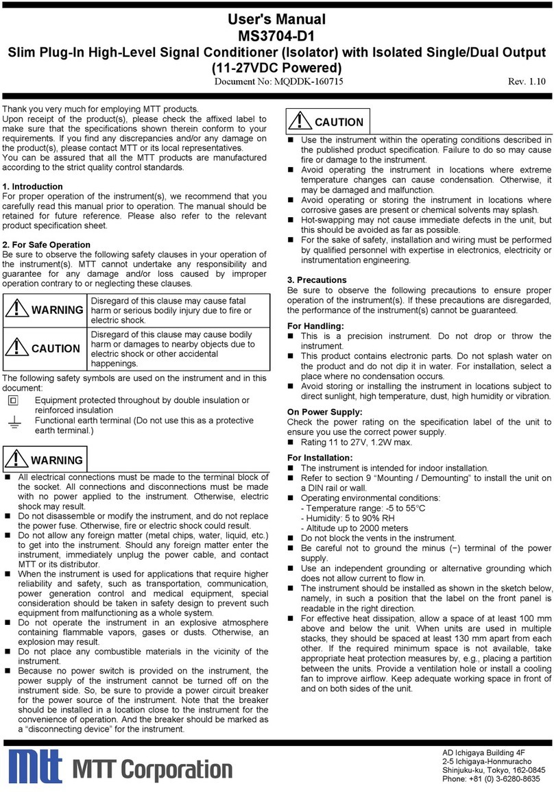 MTT MS3704-D1 User manual