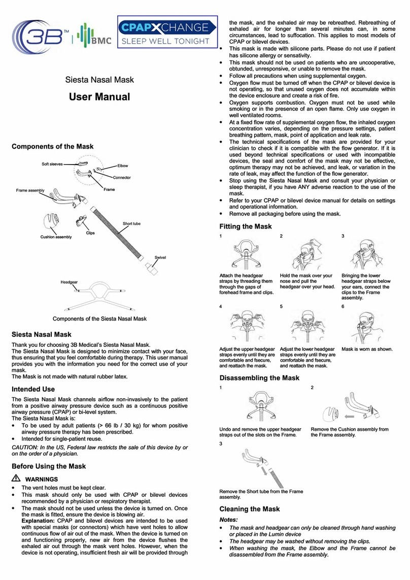 3B Medical CPAPX CHANGE Siesta user manual