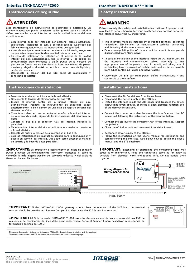 Intesis INKNXACA I000 Series quick start guide
