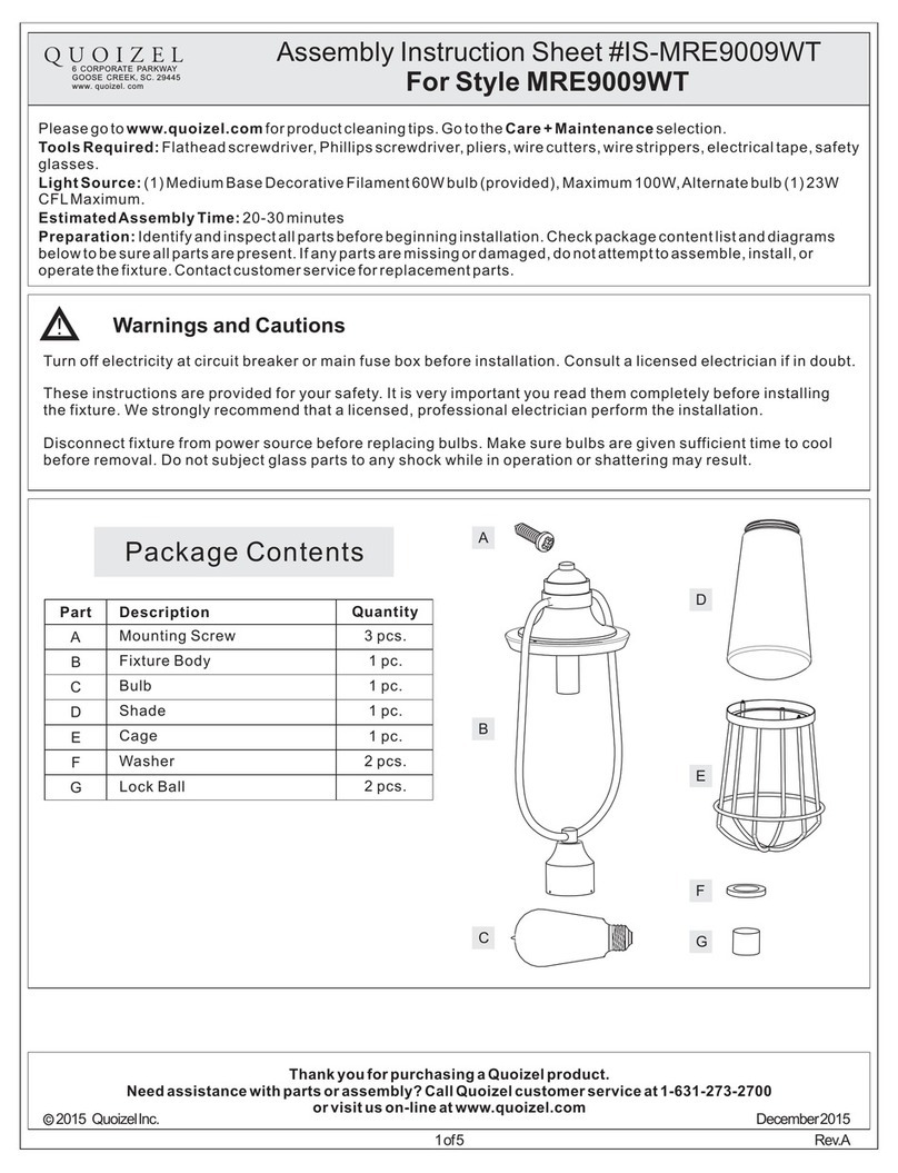 Quoizel MRE9009WT User manual