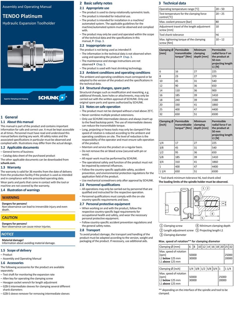 SCHUNK TENDO Platinum User instructions
