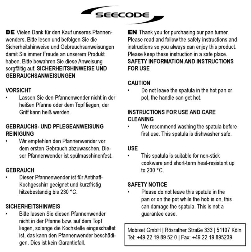 Seecode 232719 User manual