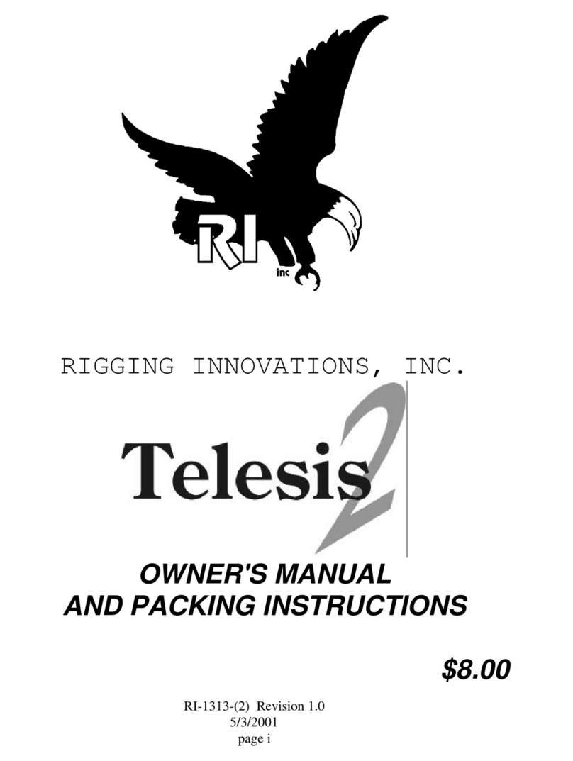 RIGGING INNOVATIONS Telesis 2 OWNER'S MANUAL AND PACKING INSTRUCTIONS